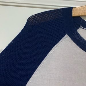 COPY - ❤️J Crew Linen Lightweight Sweater Navy Cream S